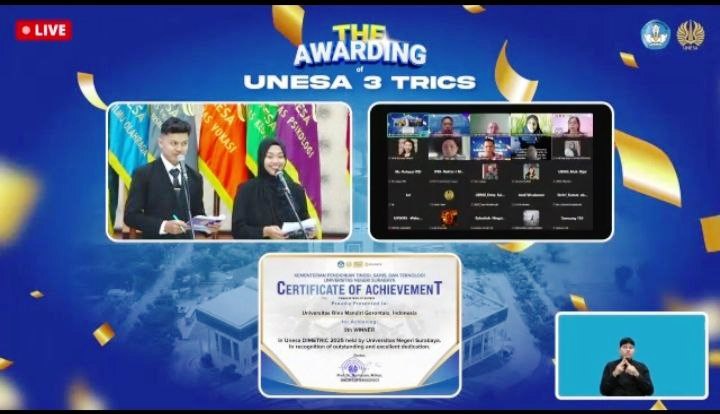Kampus UBM Gorontalo Raih Penghargaan Top 10 Unesa Dimetric Tahun 2024