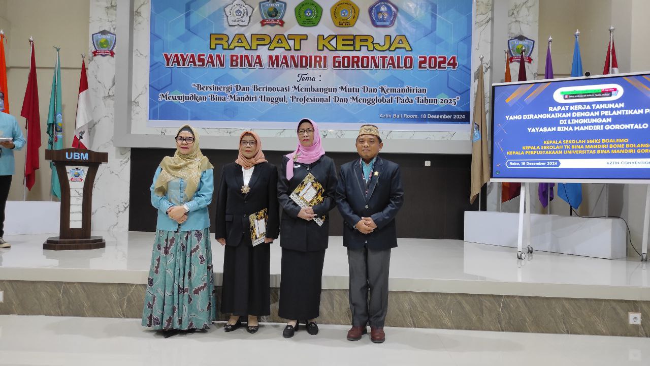 Ketua YBMG Angkat Sumpah Kepala SMKS BM Boalemo dan TK Bina Mandiri, Rektor UBM Lantik Kepala Perpustakaan