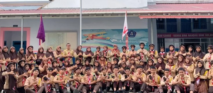 Upacara Peringatan Hari Pramuka ke-64 di SMKS Bina Mandiri Bone Bolango, Motivasi Generasi Muda Terus Berkarya