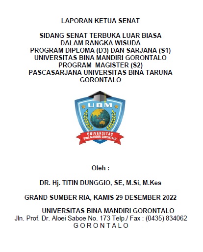 Laporan Ketua Senat Universitas Bina Mandiri Gorontalo Tahun 2022