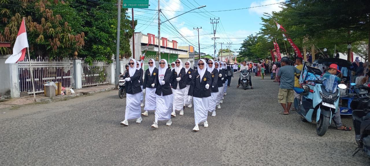 Siswa SMK Bina Mandiri Boalemo Ikuti Lomba Gerak Jalan Kabupaten Boalemo, Wujud Semangat Nasionalisme