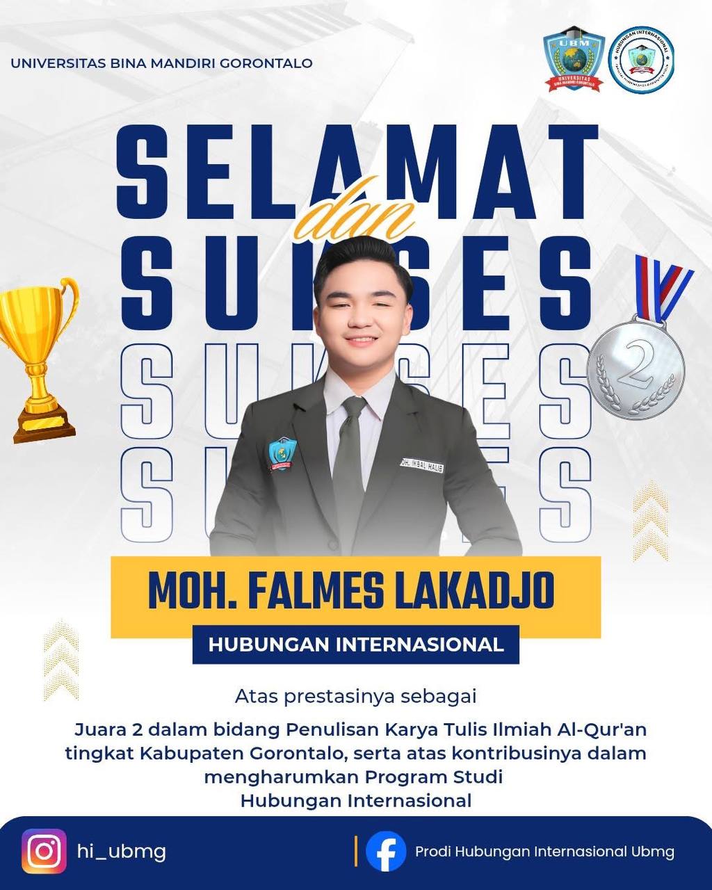 Mahasiswa Hubungan Internasional UBMG Raih Juara 2 Lomba Karya Tulis Ilmiah Al-Qur’an Tingkat Kabupaten