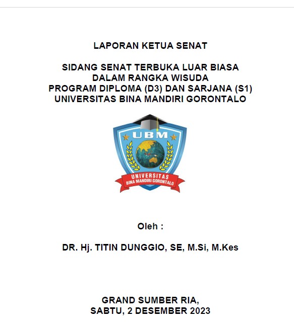 Laporan Ketua Senat Universitas Bina Mandiri Gorontalo Tahun 2023