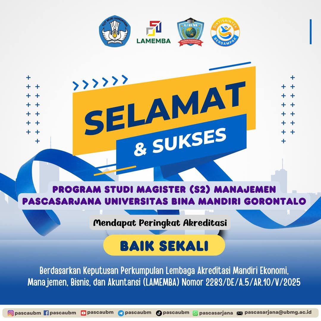 Magister Manajemen PPs UBM Gorontalo Raih Akreditasi Baik Sekali, Siap Menuju Unggul