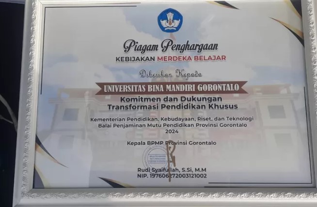 Penghargaan BPMP merupakan Pengakuan dan Wujud Komitmen UBM Gorontalo