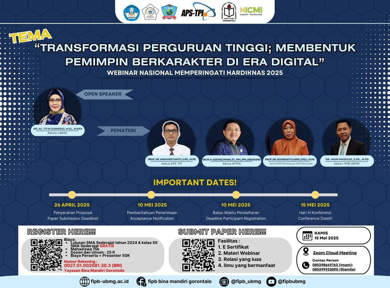 Kampus UBM Gorontalo akan Gelar Webinar Nasional, Tingkatkan Peran Perguruan Tinggi Bentuk Pemimpin Berkarakter