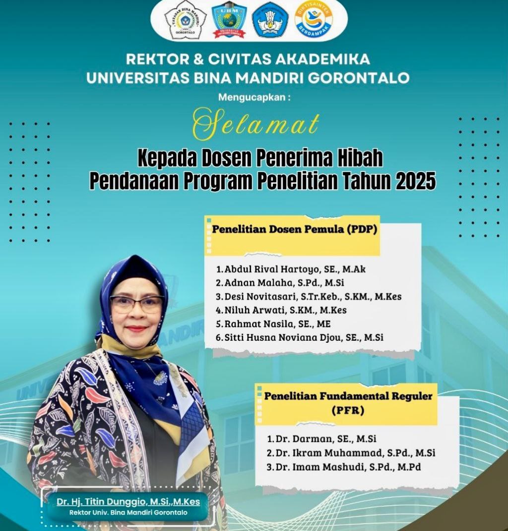 9 Dosen UBM Gorontalo Dapatkan Pendanan Hibah Penelitian DPMM Kemendiktisaintek 2025