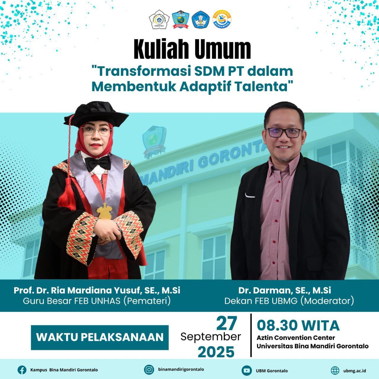 Manifestasi Transformasi SDM yang Adaptif, UBM Gorontalo Hadirkan Guru Besar Unhas Makassar pada Kuliah Umum